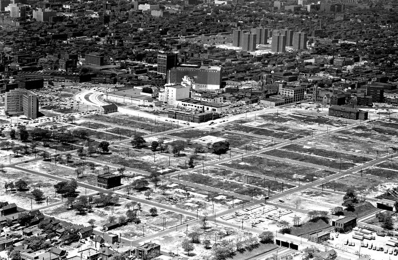Urban Renewal area razed  Detroit michigan 1950s