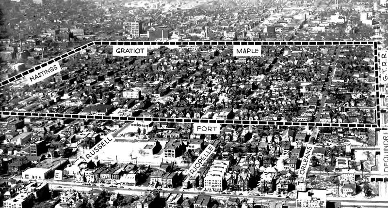 Urban Renewal area Detroit michigan 1950s