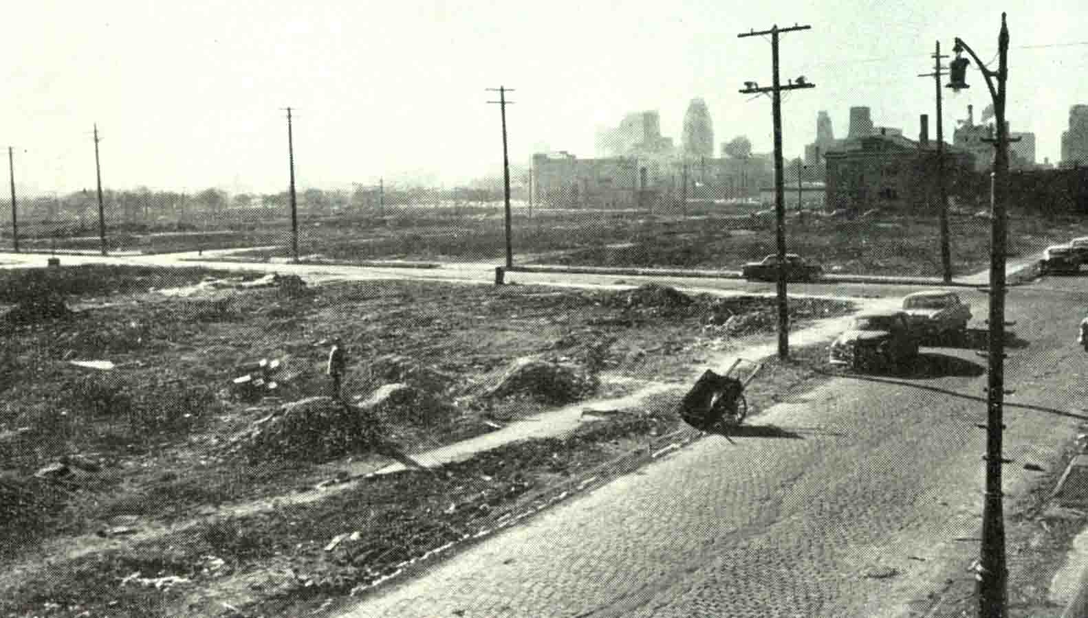 urban renewal Black Bottom razed Detroit 1950s