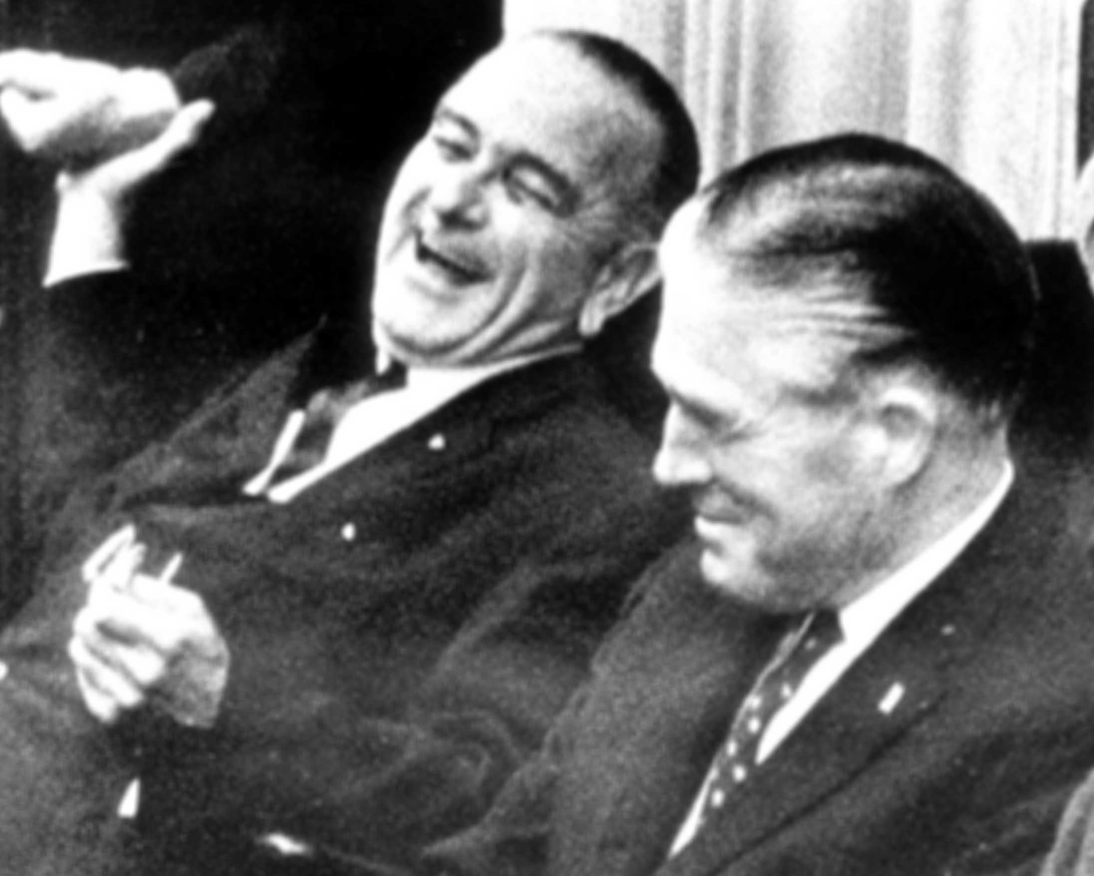 President Lyndon Johnson and Michigan Governor George Romney