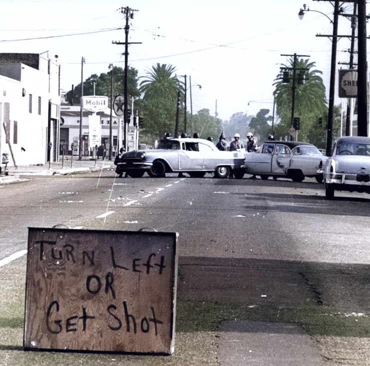 Police road block, Watts riots 1965