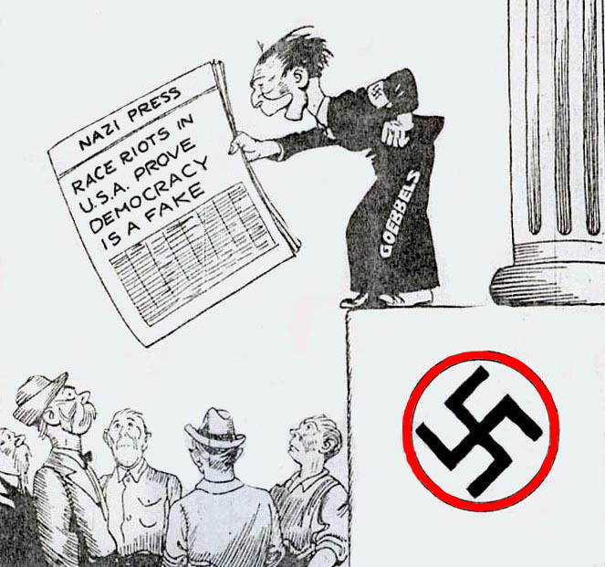 Nazi propaganda, American riots ww2