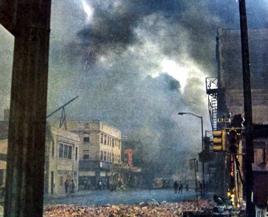 12th Street on fire, Detroit riots 1967