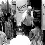 July, 1963 - Local activists attempt to integrate a segregated lunchroom in Cambridge but are showered with eggs by the owner. 