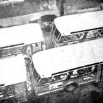 Overwhelmed Detroit police were arresting rioters on a production line basis. Police were out of places to put detainees. Here, DSR buses conveniently parked on Macomb in front of the Recorder Court Building being used as temporary holding pens.