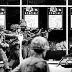 Guardsmen clearing the streets of downtown Oxford. 