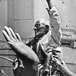 El Fondren, 106 years old, celebrating his first successful attempt to register to vote in Mississippi in 1966.